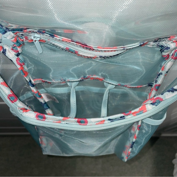 Vera Bradley Mesh Hanging Shower Caddy Travel Toiletry "Water Geo" Retired NWOT - Picture 4 of 4